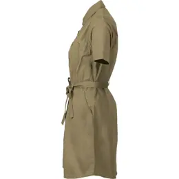 Ladies Heritage Shirt Dress Khaki Side
